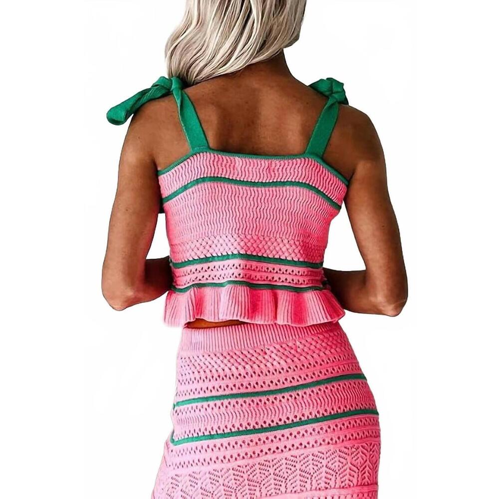 NEW DAY + MOON cropped sweater tank in pink - Picture 3 of 5